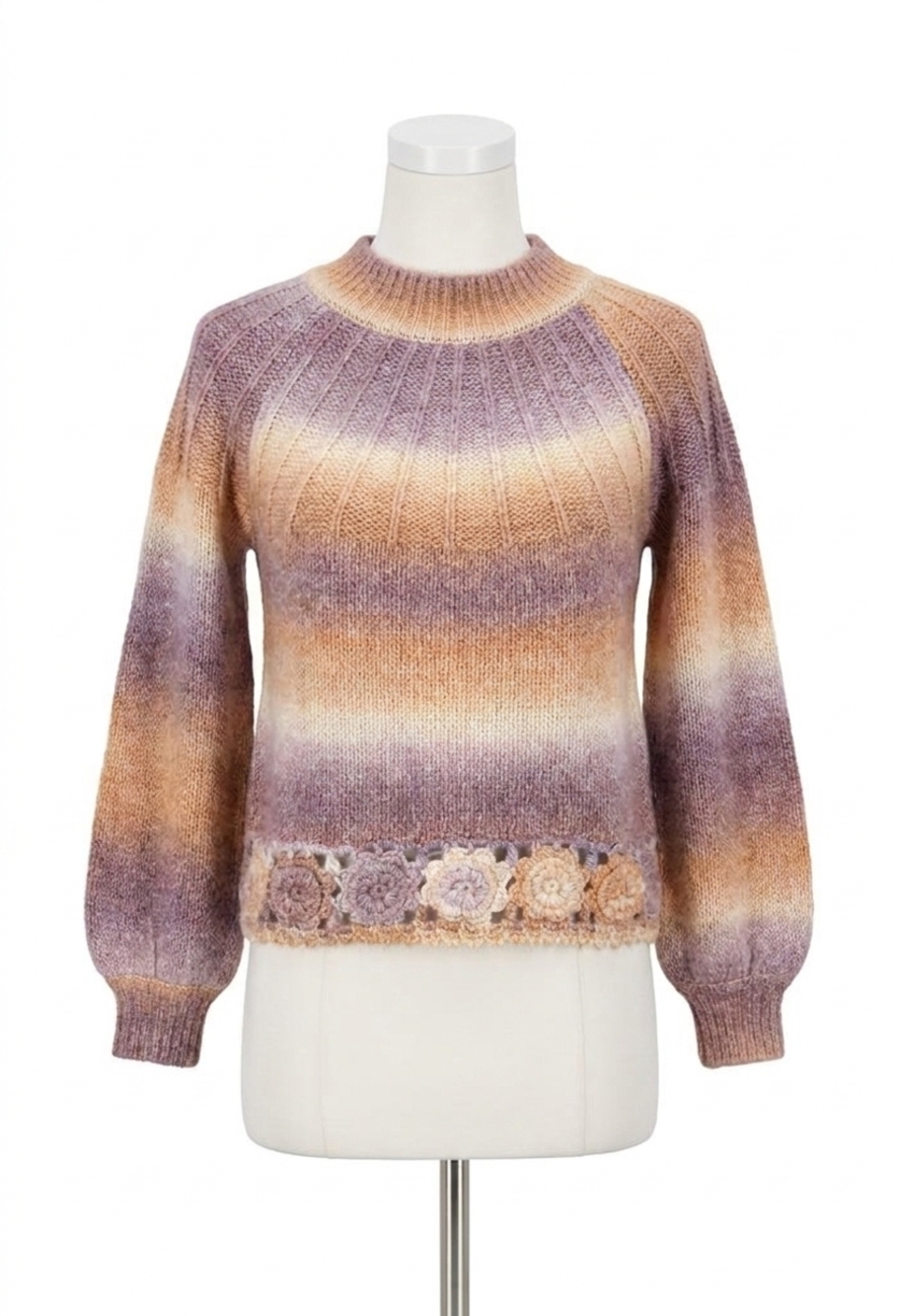 NEW CURRENT AIR mock neck sweater in purple clay